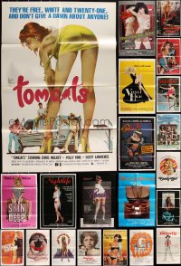 2x0064 LOT OF 38 FOLDED SEXPLOITATION ONE-SHEETS 1970s-1980s sexy images with some nudity!