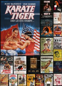 2x0499 LOT OF 27 FOLDED MOSTLY GERMAN A1 POSTERS 1950s-1980s great images from a variety of movies!