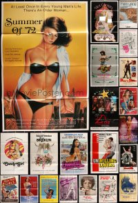 2x0072 LOT OF 31 FOLDED SEXPLOITATION ONE-SHEETS 1970s-1980s sexy images with some nudity!