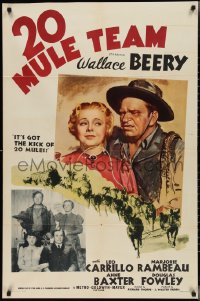 2y0644 20 MULE TEAM style C 1sh 1940 Wallace Beery, Marjorie Rambeau, Anne Baxter and more!