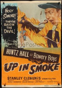 2y0258 UP IN SMOKE 30x40 1957 Huntz Hall & Bowery Boys are raisin' the Devil, who's pictured, rare!