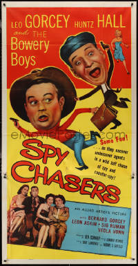 2y0382 SPY CHASERS 3sh 1955 Leo Gorcey, Huntz Hall & The Bowery Boys uncover undercover agents!