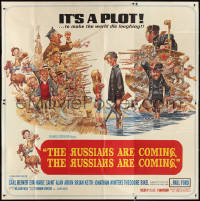 2y0375 RUSSIANS ARE COMING 6sh 1966 Reiner, Jack Davis art of Russians vs Americans, ultra rare!