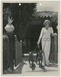 2y1782 CLAIRE TREVOR 8x10.25 still 1930s walking her two hairless Chihuahuas by Otto Dyar!