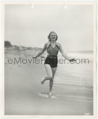 2y1783 CLAIRE TREVOR 8.25x10 still 1934 in swimsuit running on Malibu beach by Gene Kornman!