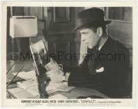 2y1787 CONFLICT 8x10 still 1945 c/u of Humphrey Bogart comparing handwriting on letter & photo!
