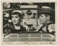 2y1897 SABRINA 8x10.25 still 1954 c/u of Audrey Hepburn in car with William Holden, Billy Wilder