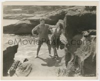 2y1924 WICKEDNESS PREFERRED 8x10 still 1928 angry Bert Roach grabs Eileen Pringle on the beach!