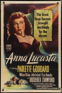 2y0654 ANNA LUCASTA 1sh 1949 great close up of sexy prostitute Paulette Goddard smoking!
