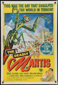 2y0401 DEADLY MANTIS Aust 1sh 1957 classic art of giant insect attacking Washington D.C.!