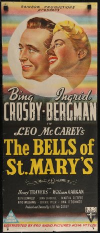 2y0466 BELLS OF ST. MARY'S Aust daybill 1947 pretty Ingrid Bergman & Bing Crosby, different!