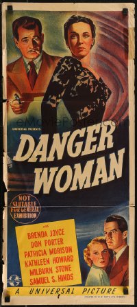 2y0475 DANGER WOMAN Aust daybill 1946 Brenda Joyce, Don Porter, too dangerous to touch!