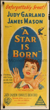 2y0518 STAR IS BORN Aust daybill 1954 great close up art of Judy Garland, James Mason, classic!