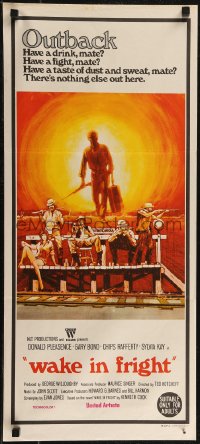 2y0524 WAKE IN FRIGHT Aust daybill 1971 Ted Kotcheff Australian Outback creepy cult classic!