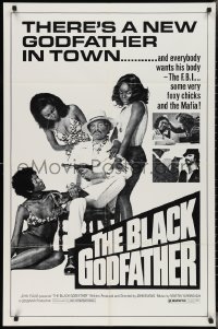 2y0663 BLACK GODFATHER 1sh R1970s the FBI, foxy chicks and the Mafia want his body!