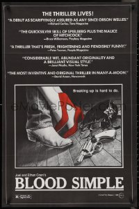 2y0669 BLOOD SIMPLE 24x37 1sh 1984 directed by Joel & Ethan Coen, cool film noir gun artwork!