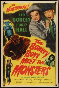 2y0674 BOWERY BOYS MEET THE MONSTERS 1sh 1954 Huntz Hall & Leo Gorcey with wacky ape!