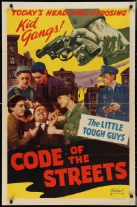 2y0685 CODE OF THE STREETS 1sh R1952 The Little Tough Guys, Harry Carey, Frankie Thomas!