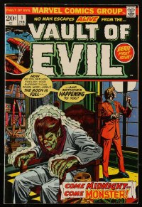 2y0570 VAULT OF EVIL #1 comic book February 1973 cool werewolf cover art, eerie first issue!