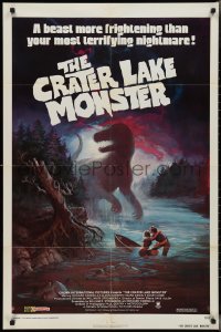 2y0688 CRATER LAKE MONSTER 1sh 1977 Wil art of dinosaur more frightening than your nightmares!