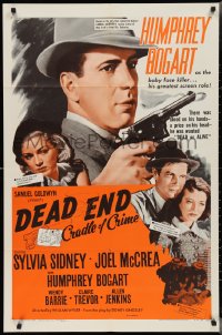 2y0694 DEAD END 1sh R1954 top-billed Humphrey Bogart, Sidney, The Dead End Kids, William Wyler!