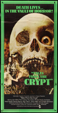 2y0272 TALES FROM THE CRYPT English 3sh 1972 Peter Cushing, Joan Collins, E.C., huge skull image!