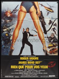 2y0045 FOR YOUR EYES ONLY French 1p 1981 art of Roger Moore as James Bond by Brian Bysouth!