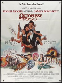 2y0052 OCTOPUSSY French 1p 1983 art of sexy Maud Adams & Roger Moore as James Bond by Goozee!