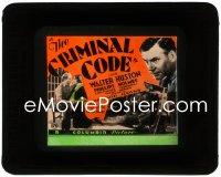 2y1699 CRIMINAL CODE glass slide 1931 directed by Howard Hawks, Walter Huston in prison!