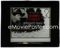 2y1705 DESPERATE TRAILS glass slide 1921 Harry Carey by art of footprints in snowy woods, lost film!