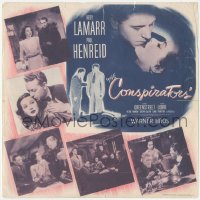 2y1632 CONSPIRATORS herald 1944 freedom fighter Paul Henreid loves pretty Hedy Lamarr, ultra rare!