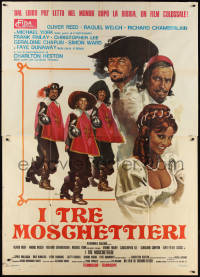 2y0332 THREE MUSKETEERS Italian 2p 1974 Dumas, different art of sexy Raquel Welch & top cast, rare!
