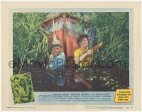 2y1081 AFRICAN QUEEN LC #7 1952 Humphrey Bogart & Katharine Hepburn pull boat through swamp!