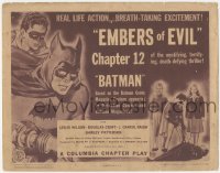 2y0955 BATMAN chapter 12 TC 1943 cool art of Lewis Wilson in superhero costume, Embers of Evil!