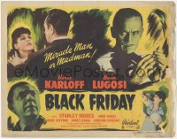 2y0959 BLACK FRIDAY TC R1947 Bela Lugosi, is Boris Karloff a miracle man or madman, Realart!