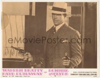 2y1106 BONNIE & CLYDE LC #6 1967 best close up of Warren Beatty pointing two guns, Arthur Penn!