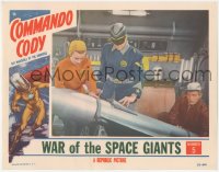 2y1126 COMMANDO CODY chapter 5 LC 1953 Judd Holdren wearing mask by missile, War of the Space Giants!