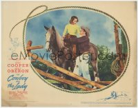 2y1127 COWBOY & THE LADY LC 1938 handsome Gary Cooper helps beautiful Merle Oberon on horseback!