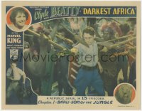 2y1130 DARKEST AFRICA chapter 1 LC 1936 full-color image of Clyde Beatty surrounded by natives!