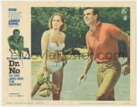 2y1139 DR. NO LC #5 1963 Sean Connery as James Bond on beach with sexy Ursula Andress in bikini!