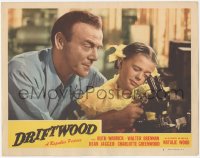 2y1142 DRIFTWOOD LC #8 1947 Dean Jagger with hair helps young Natalie Wood use microscope!