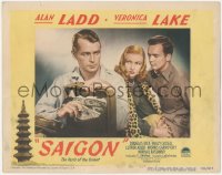 2y1295 SAIGON LC #4 1948 sexy Veronica Lake eyes Alan Ladd holding a satchel full of cash!