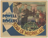 2y1329 STAR OF MIDNIGHT LC 1935 suave smoking William Powell by Frank Morgan stares at Ginger Rogers!