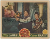 2y1334 SWISS MISS LC 1938 Stan Laurel with tuba & Oliver Hardy romancing girl in window, ultra rare!