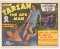 2y1061 TARZAN THE APE MAN TC R1954 great image of Johnny Weismuller & Maureen O'Sullivan!