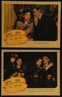 2y1627 THEY ALL KISSED THE BRIDE 2 LCs 1942 Melvyn Douglas wants Joan Crawford, a home & babies!