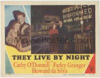 2y1337 THEY LIVE BY NIGHT LC #8 1948 Nicholas Ray, best c/u of Granger & O'Donnell by wedding chapel