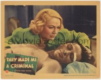 2y1338 THEY MADE ME A CRIMINAL LC 1939 close up of Gloria Dickson over wounded John Garfield!