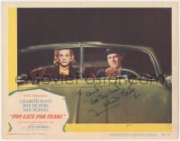 2y1344 TOO LATE FOR TEARS signed LC #4 1949 by Lizabeth Scott, close up in car with Arthur Kennedy!