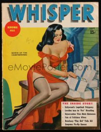 2y0590 WHISPER magazine September 1946 Peter Driben cover art of sexy Queen of the Counterfeiters!
